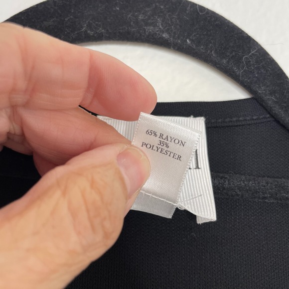 Kate Hill Womens Black Wrap Top with Tie Size Petite Medium - Picture 4 of 7